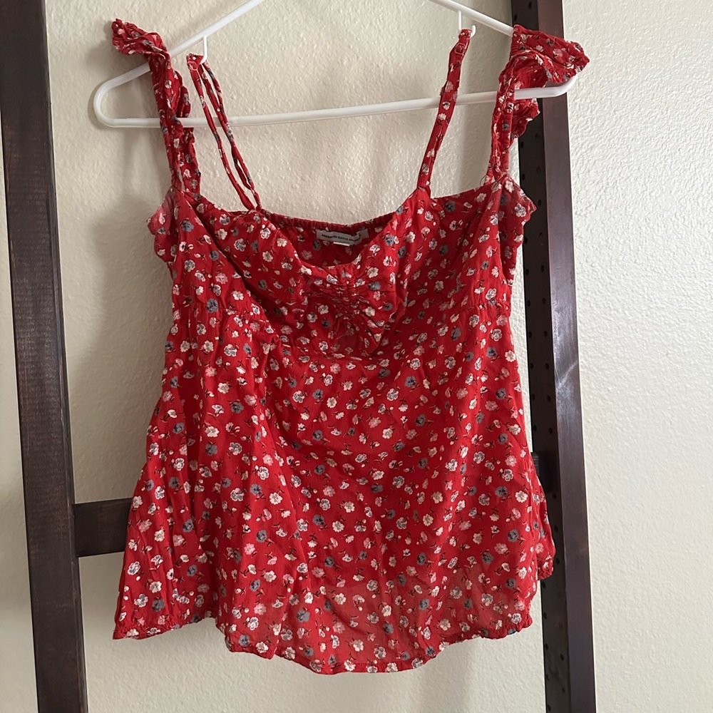 American Eagle Outfitters Red Floral Camisole